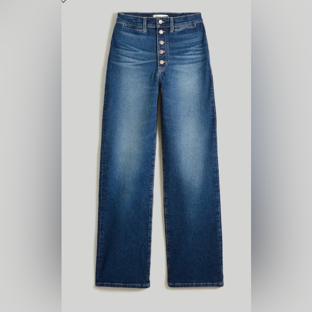 Madewell The Perfect Vintage Wide-Leg Jeans 29 Clemens Wash High Rise Button Fly - Picture 4 of 11